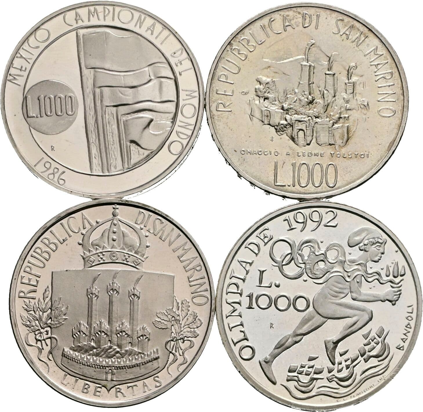 Lot 4 Stück 1000 Lire