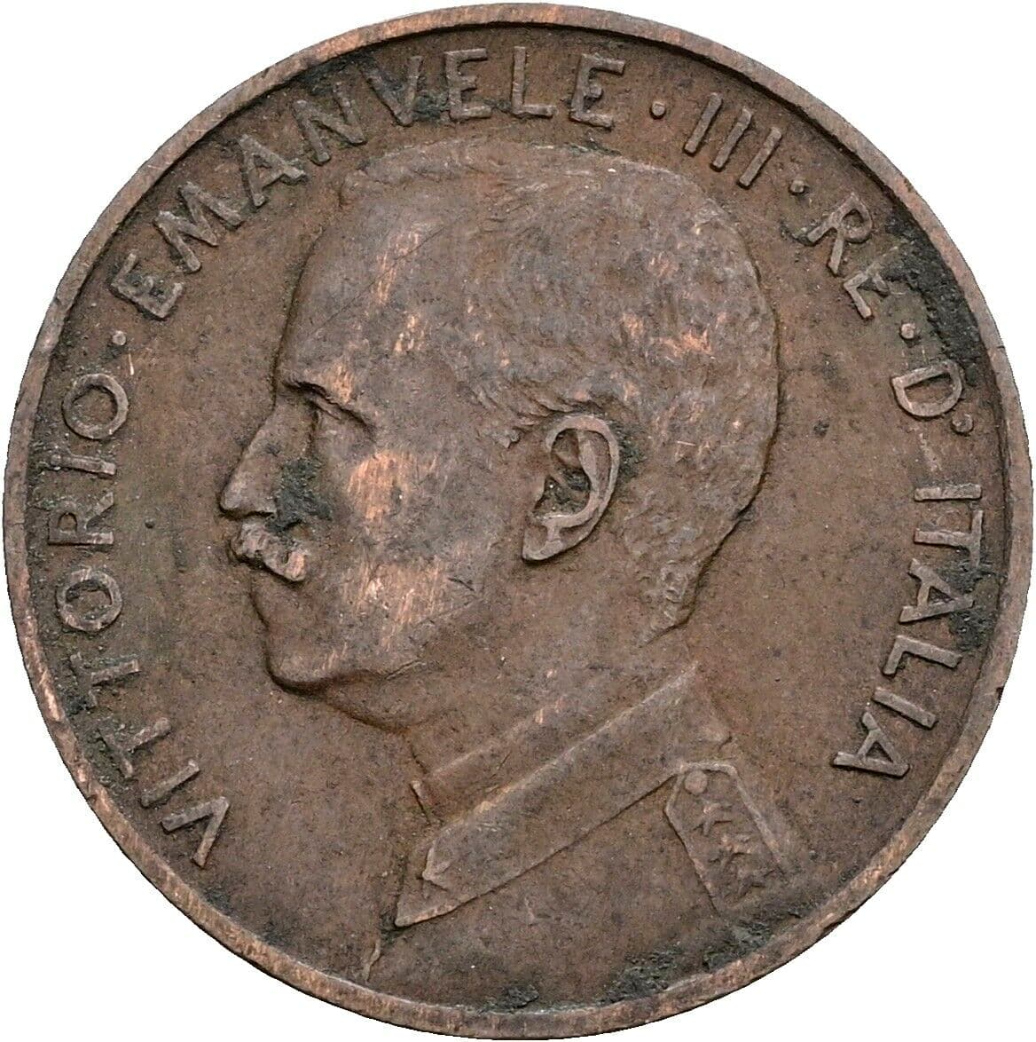 2 Centesimi Vittorio Emanuele III. 1900-1946 1911 – Vorderseite