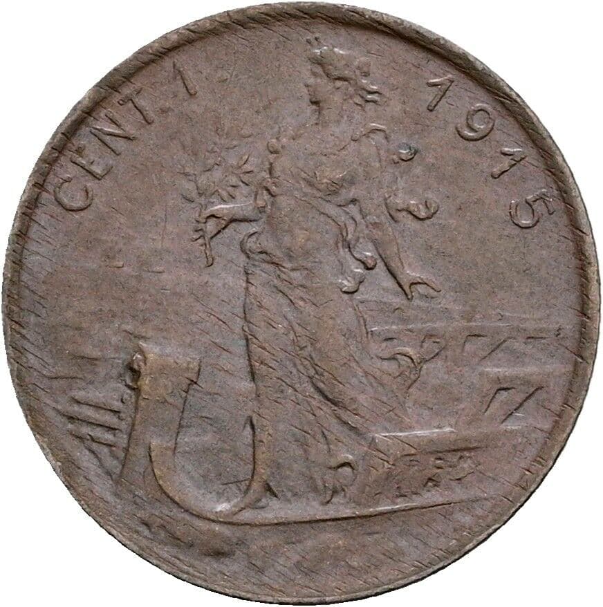 1 Centesimo Vittorio Emanuele III. 1900-1946 1915 – Rückseite