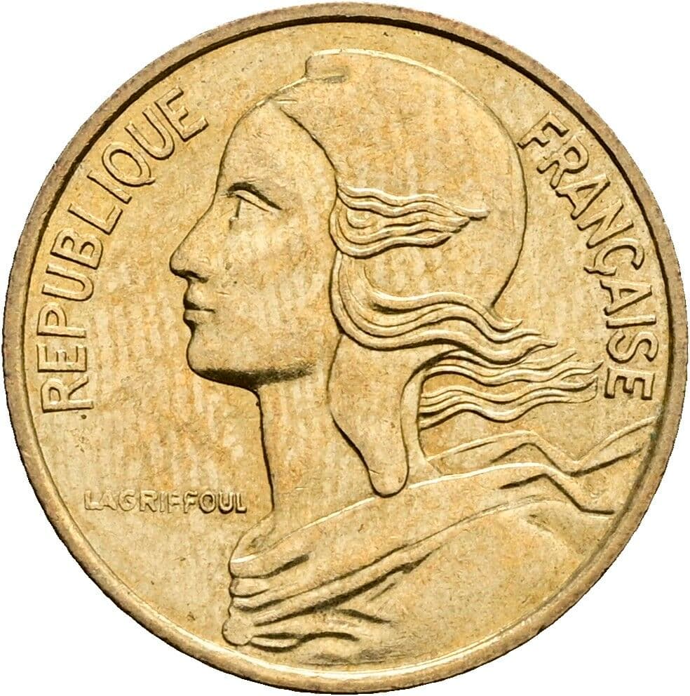 5 Centimes 1986 – Vorderseite