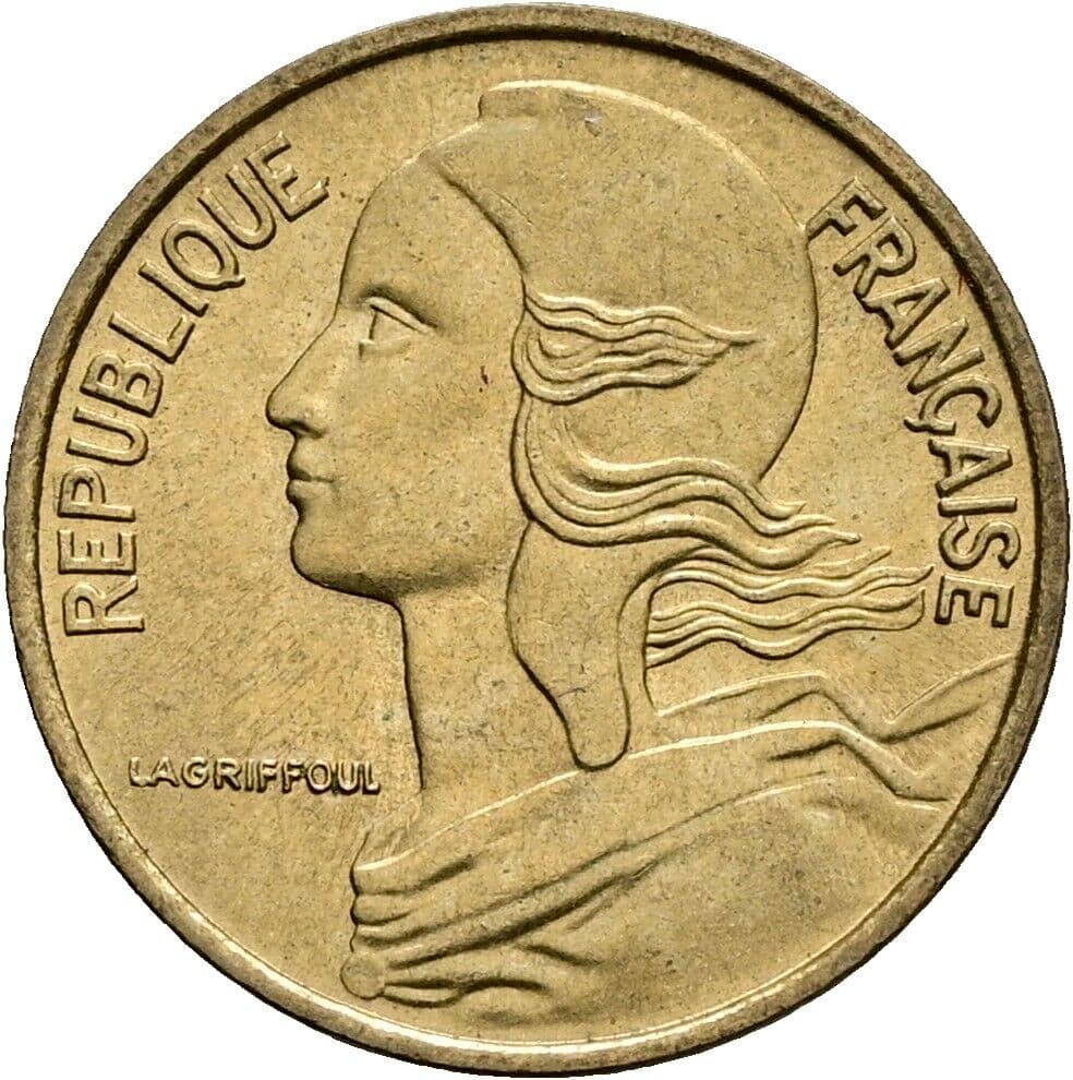 5 Centimes 1971 – Vorderseite