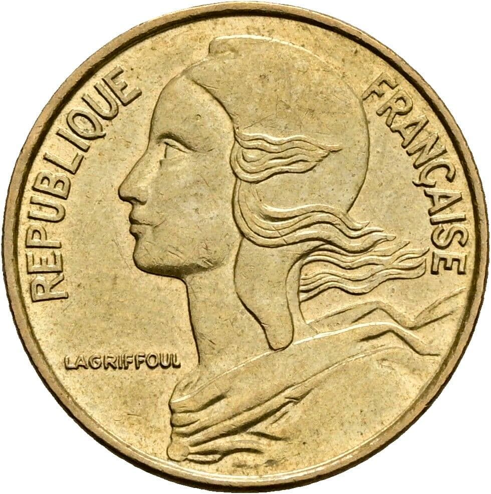 5 Centimes 1966 – Vorderseite