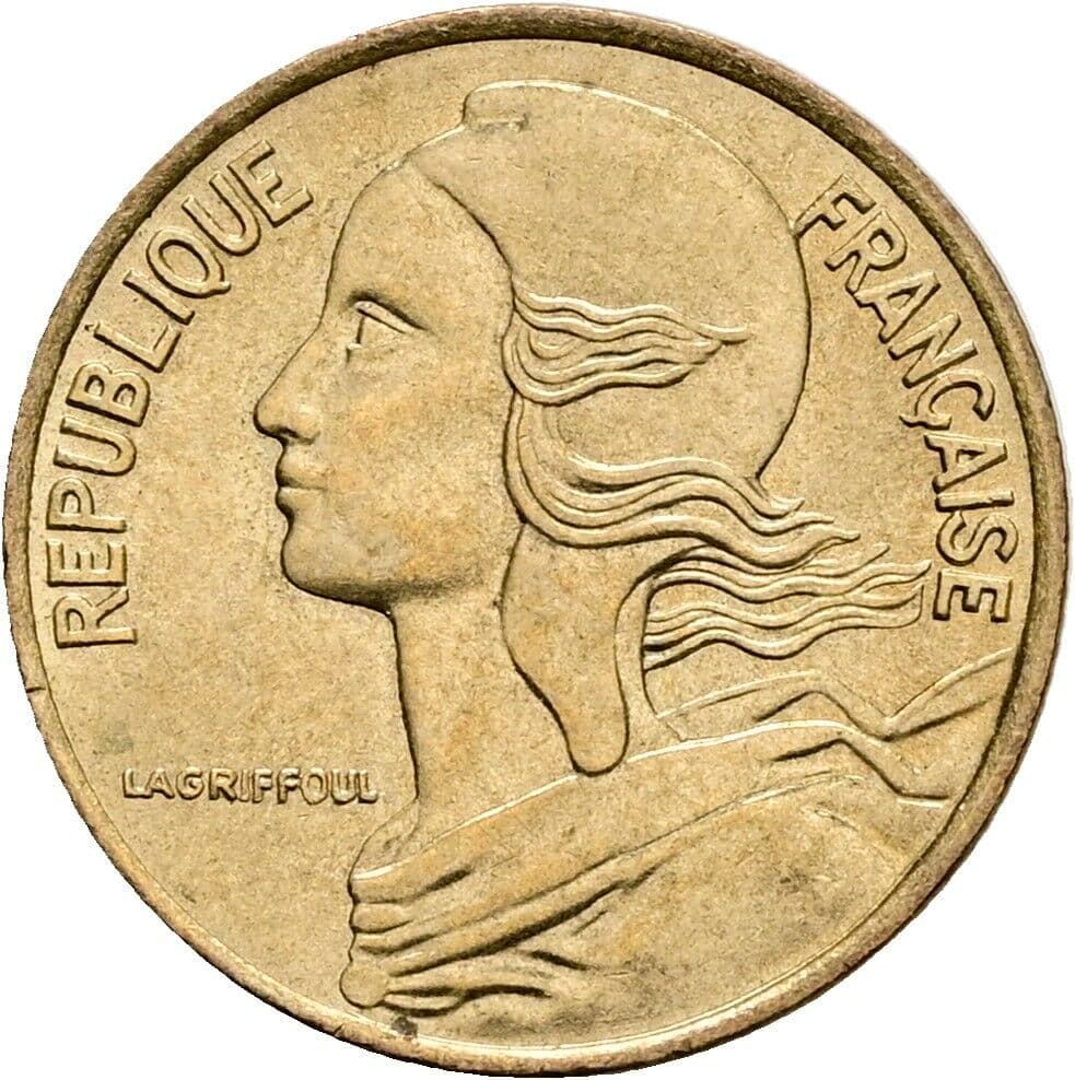 5 Centimes 1974 – Vorderseite