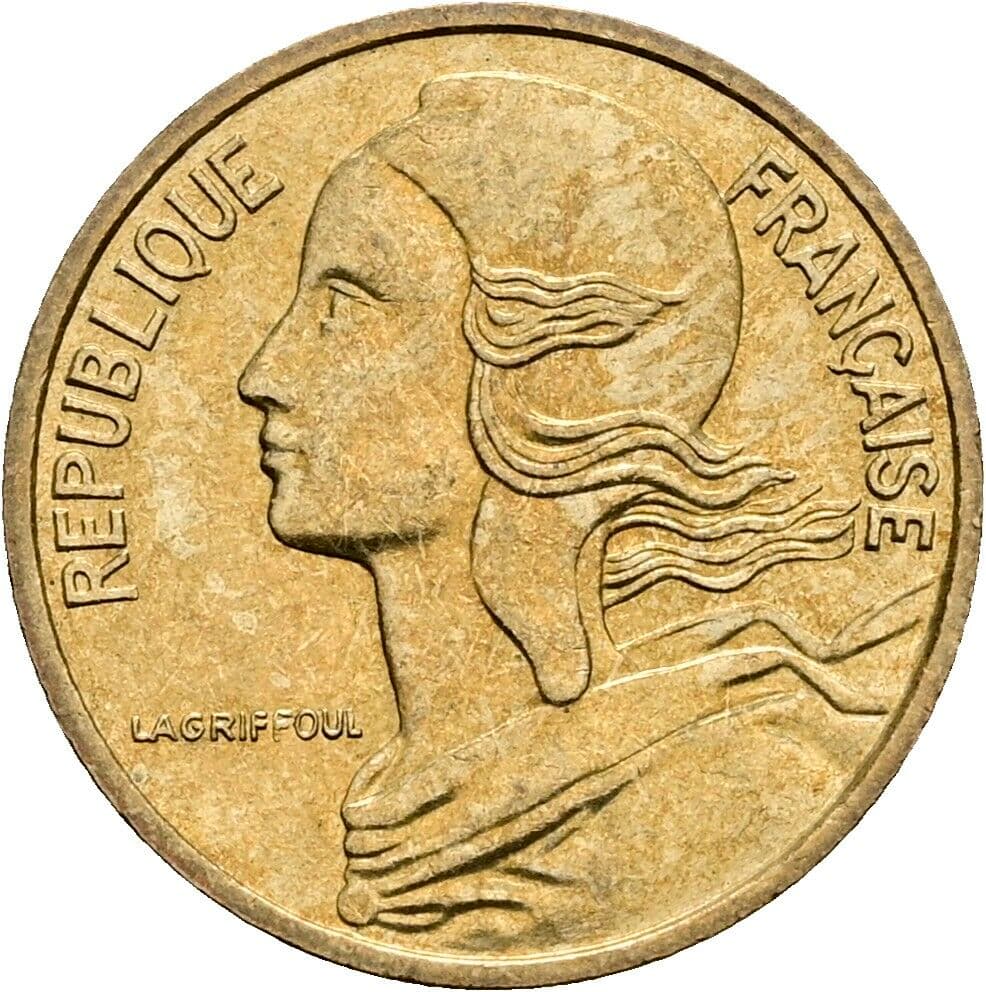 5 Centimes 1986 – Vorderseite
