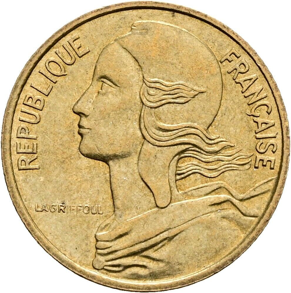5 Centimes 1986 – Vorderseite