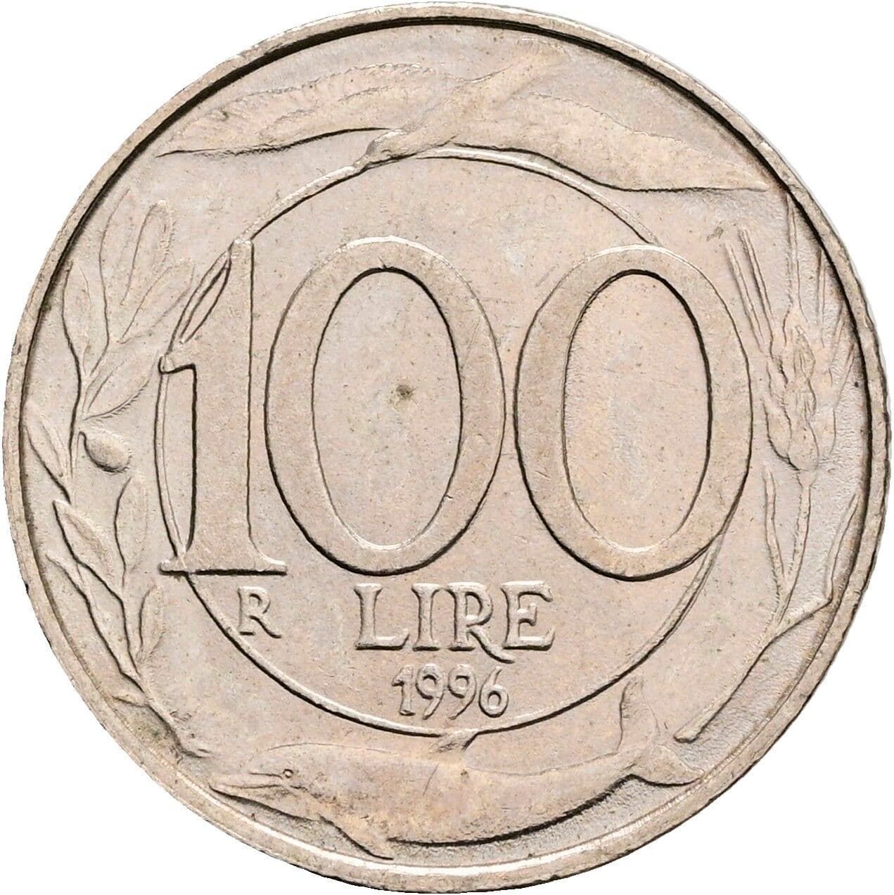 100 Lire 1996 – Rückseite