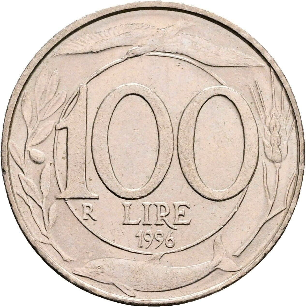 100 Lire 1996 – Rückseite