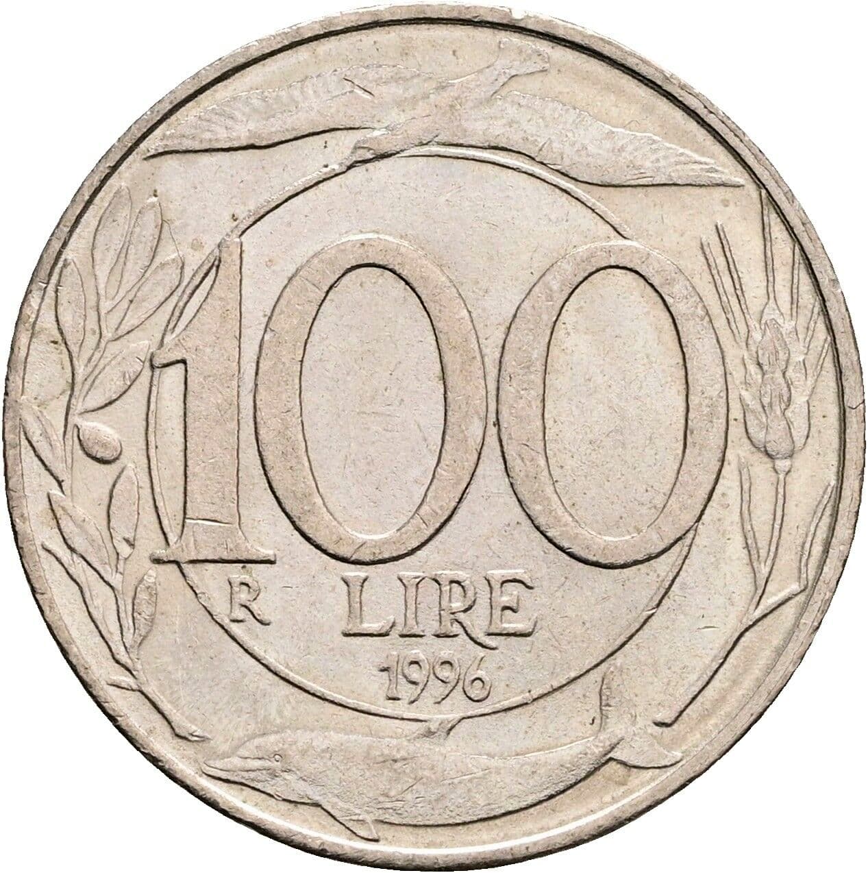 100 Lire 1996 – Rückseite