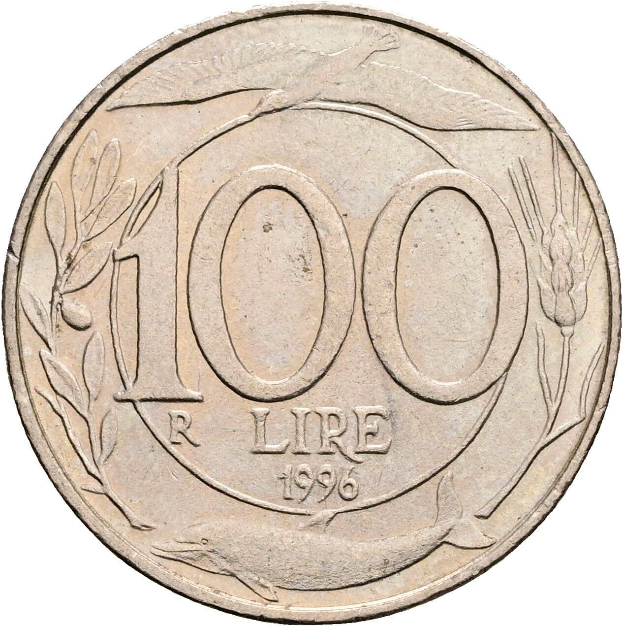 100 Lire 1996 – Rückseite