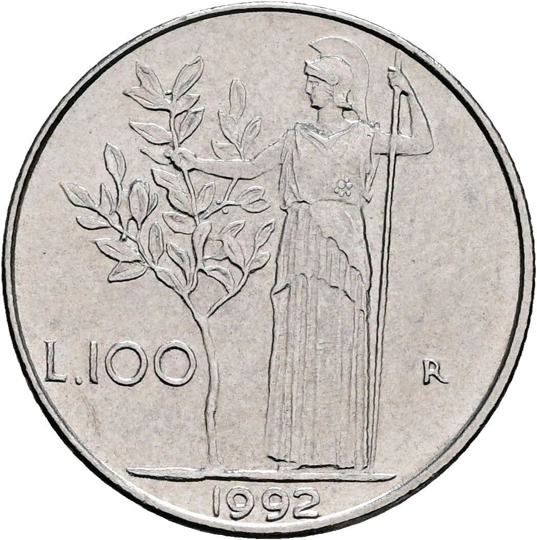 100 Lire 1992 – Rückseite