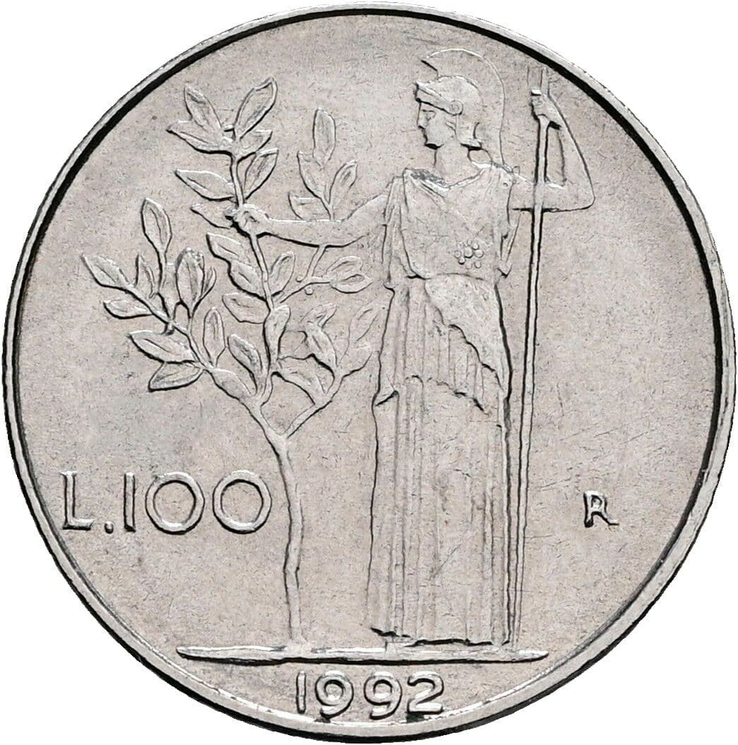 100 Lire 1992 – Rückseite