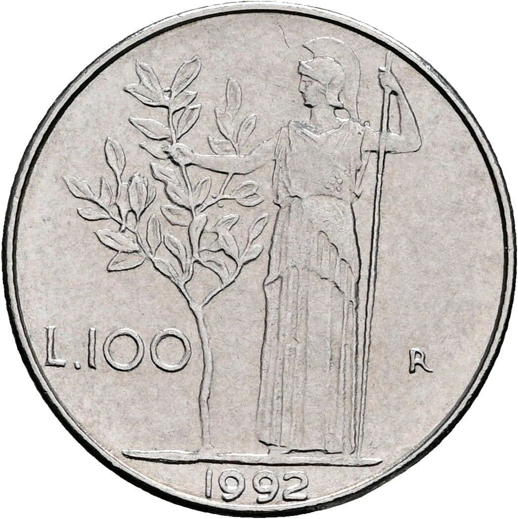 100 Lire 1992 – Rückseite