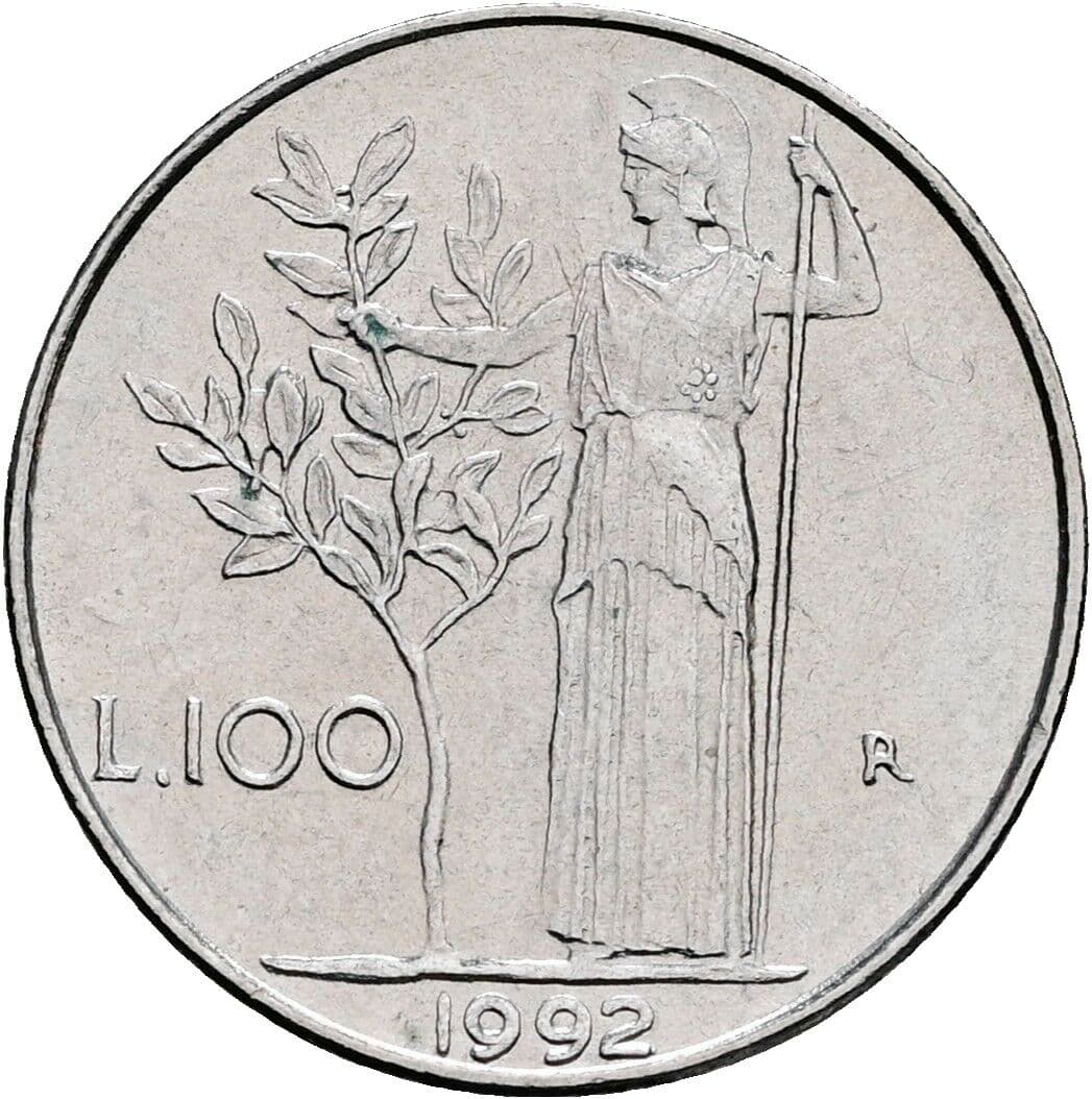 100 Lire 1992 – Rückseite