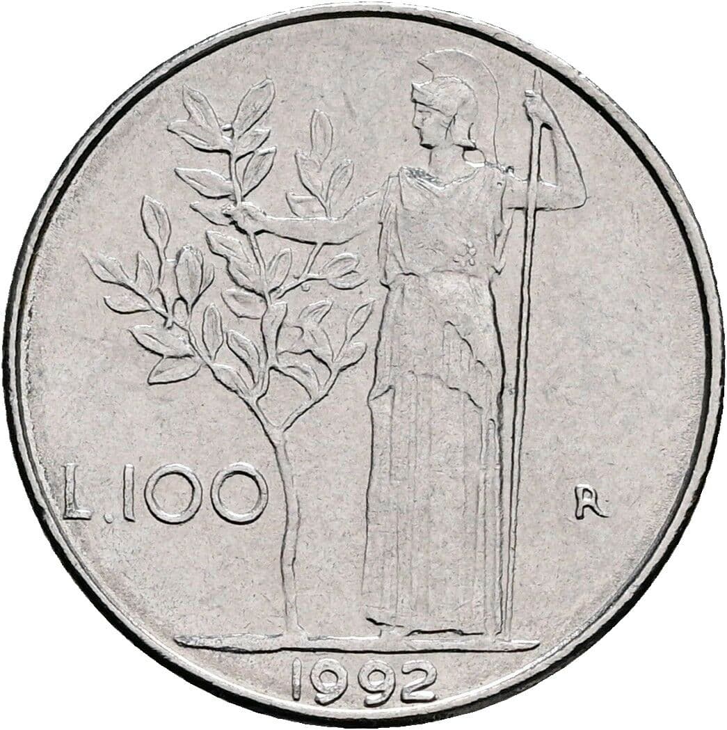 100 Lire 1992 – Rückseite