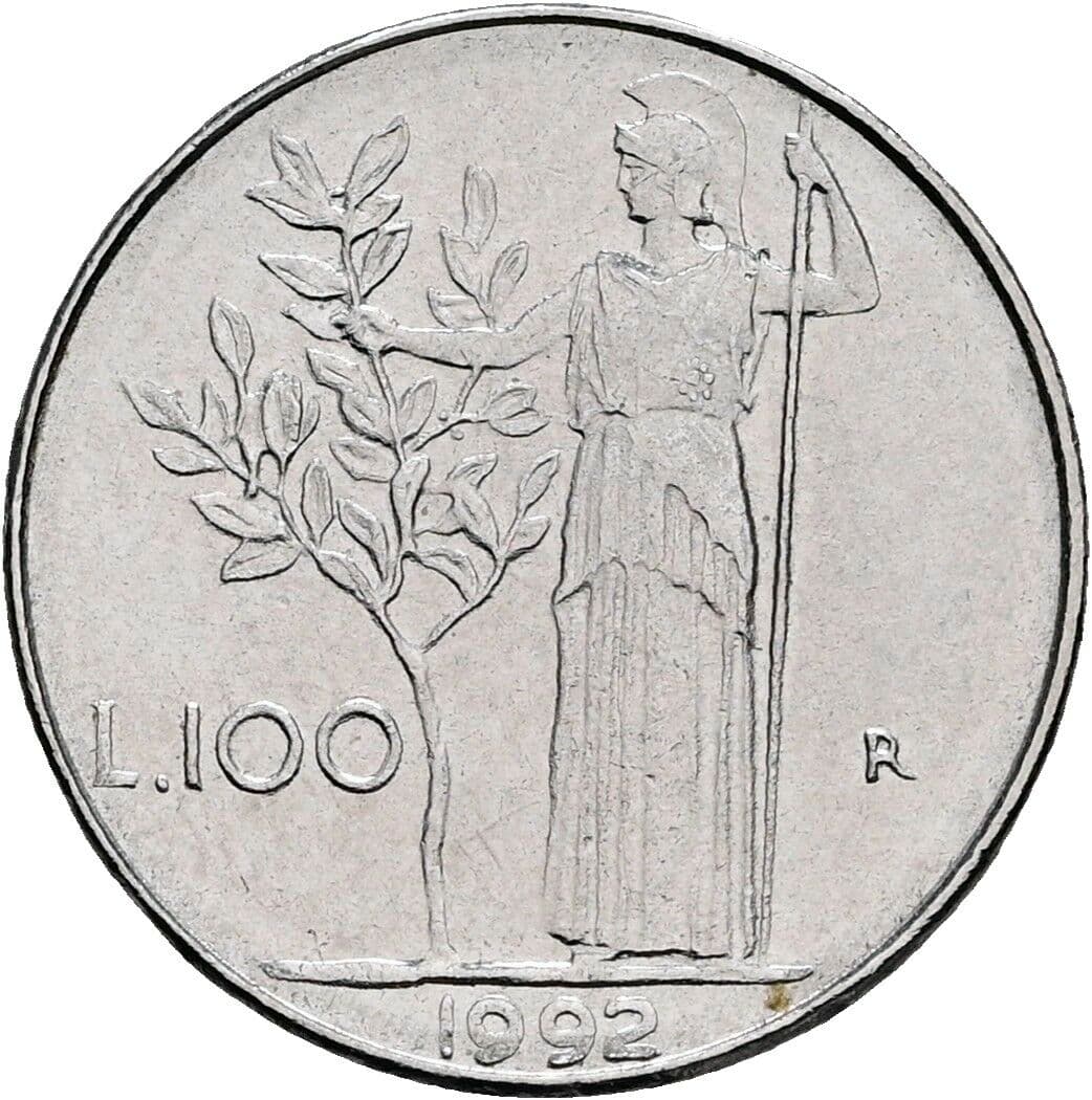 100 Lire 1992 – Rückseite