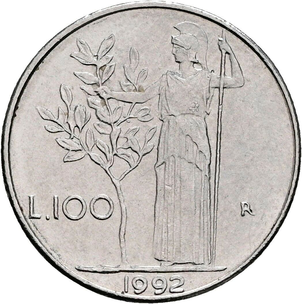 100 Lire 1992 – Rückseite