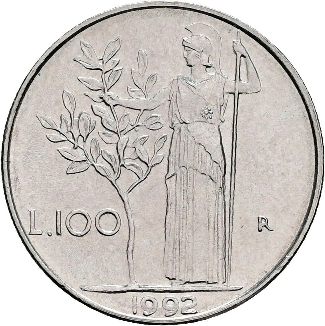 100 Lire 1992 – Rückseite