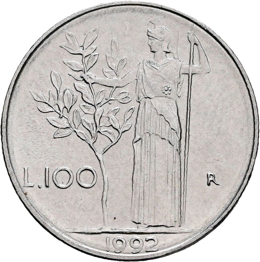 100 Lire 1992 – Rückseite