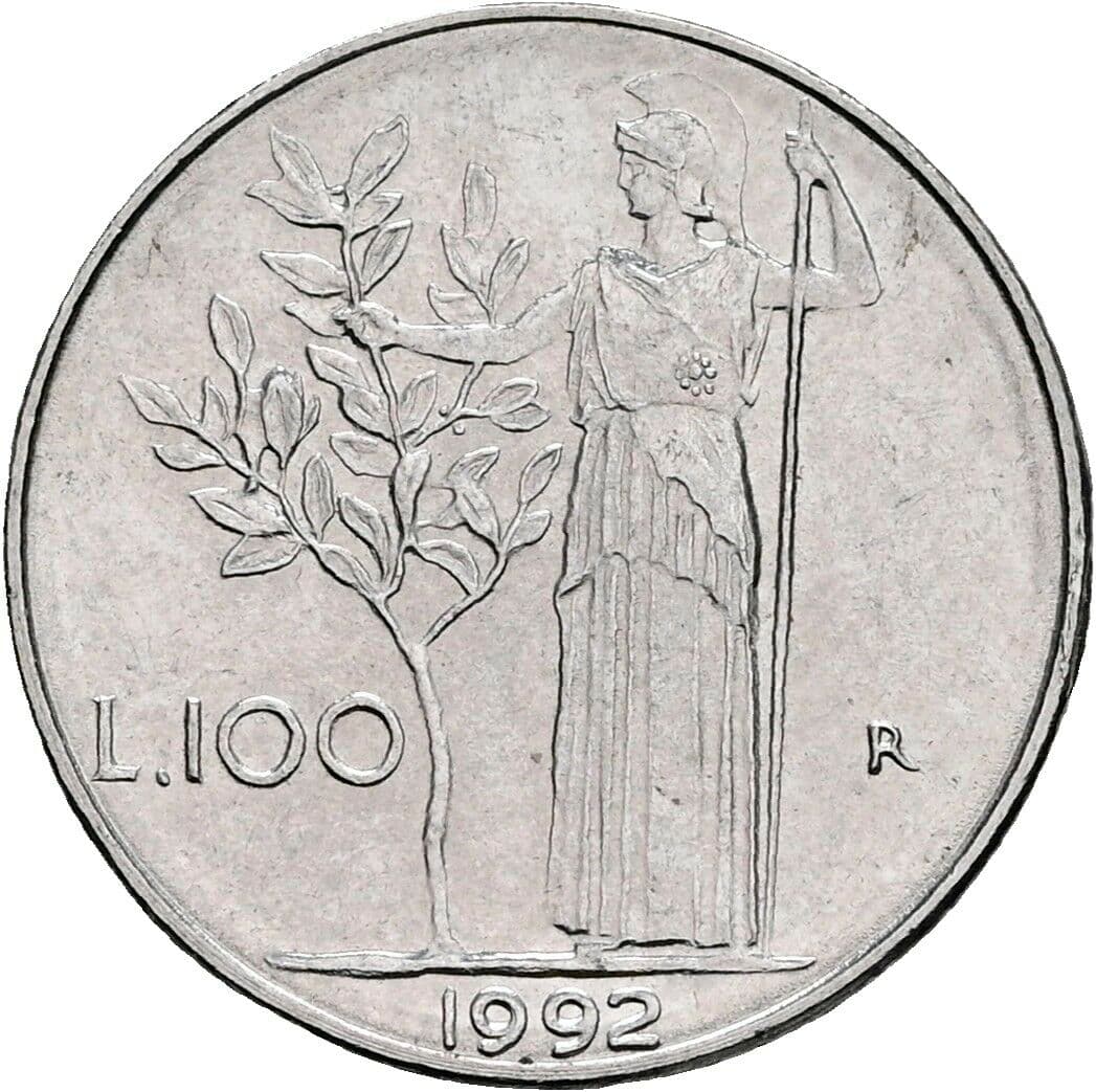 100 Lire 1992 – Rückseite
