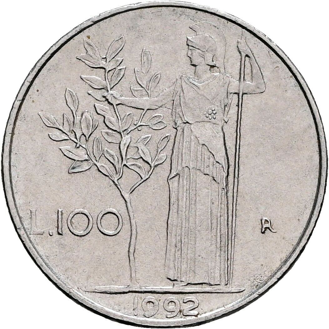 100 Lire 1992 – Rückseite