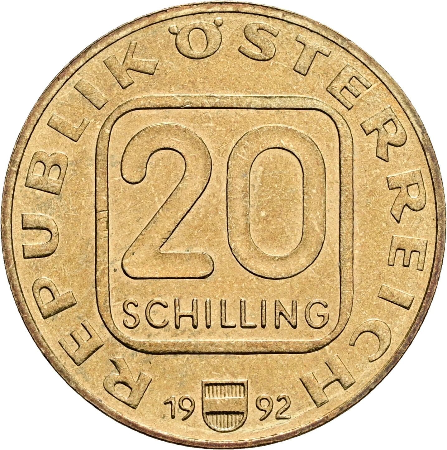 20 Schilling 1992 – Vorderseite