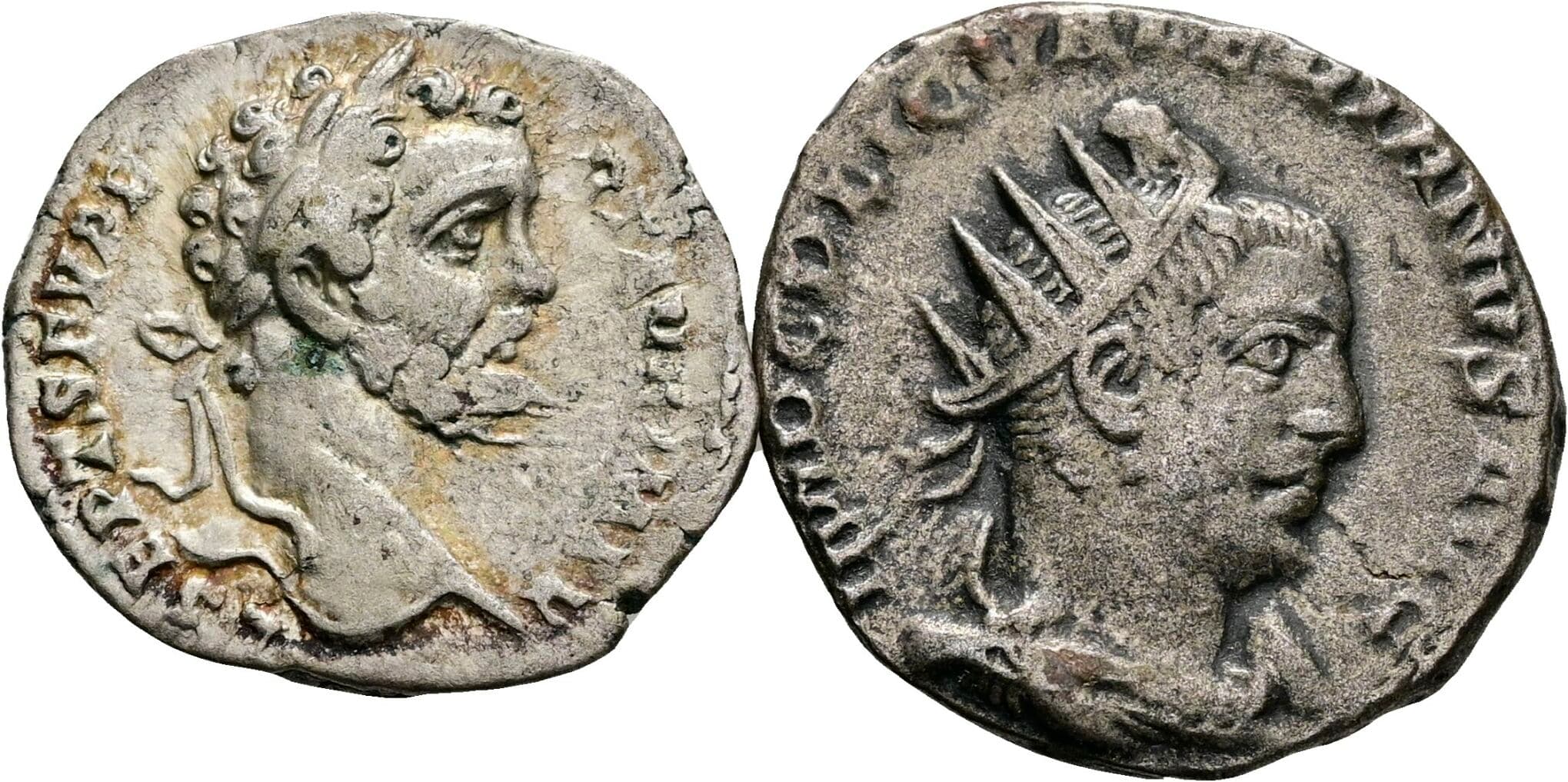 Denar, Antoninian Septimius Severus 193-211, Valerianus I. 253-260 – Vorderseite