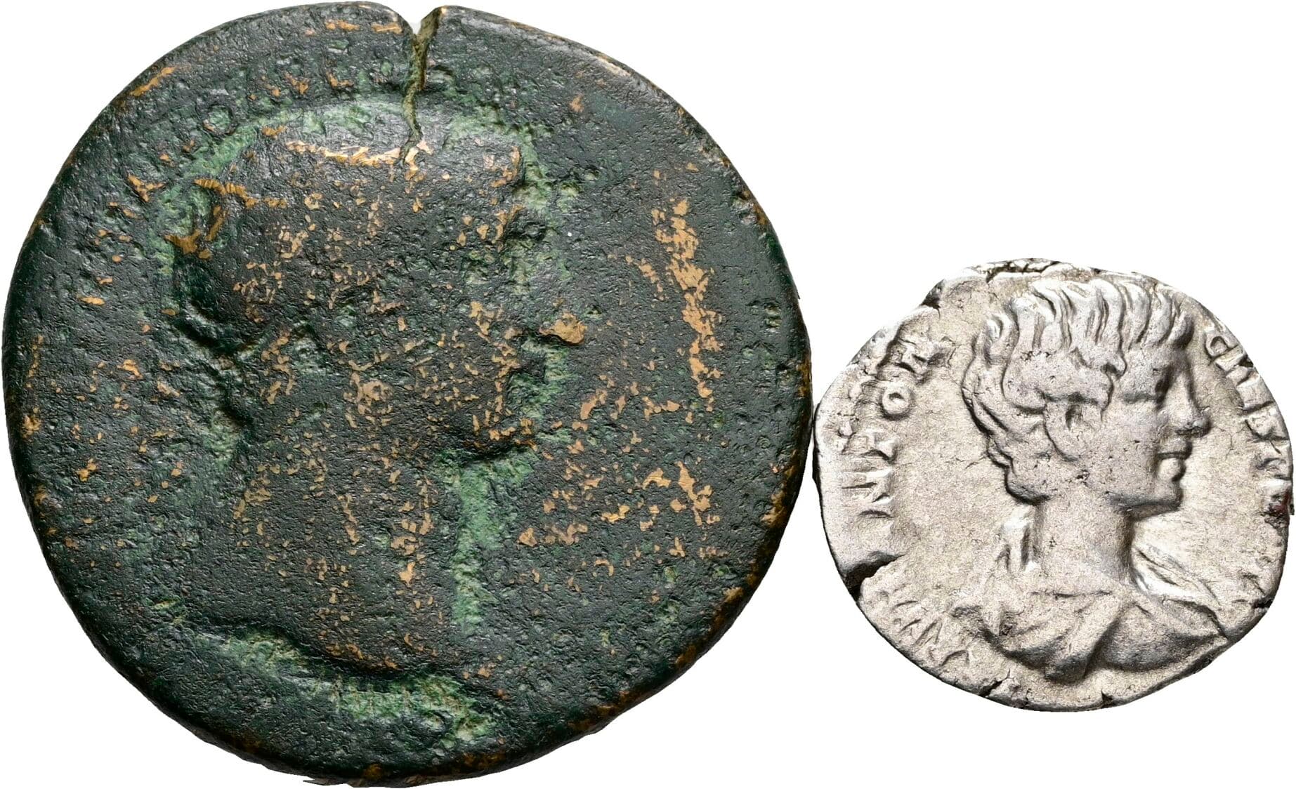 Dupondius, Denar Traianus 98-117, Kaiserzeit – Vorderseite