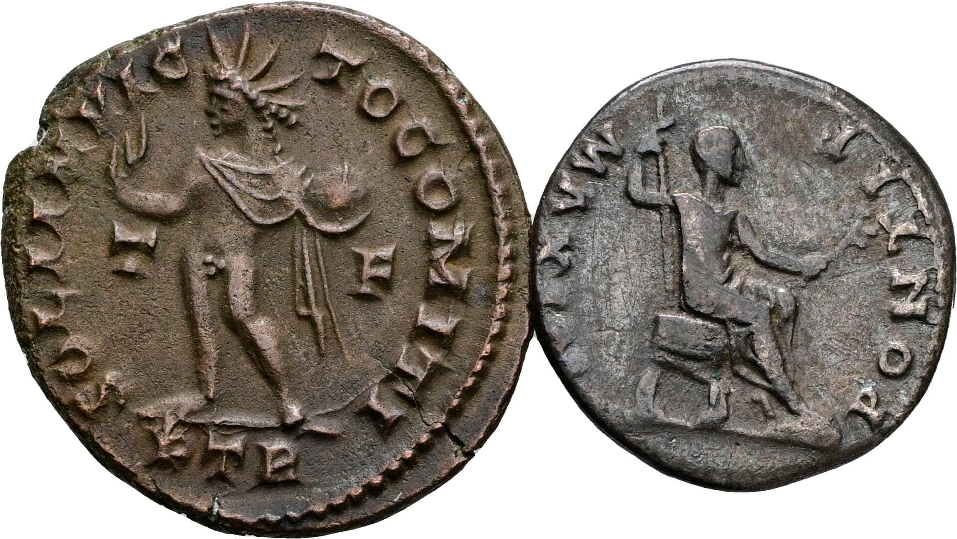 Denar, Follis Vespasianus 69-79, Constantinus I. 317-340 – Rückseite