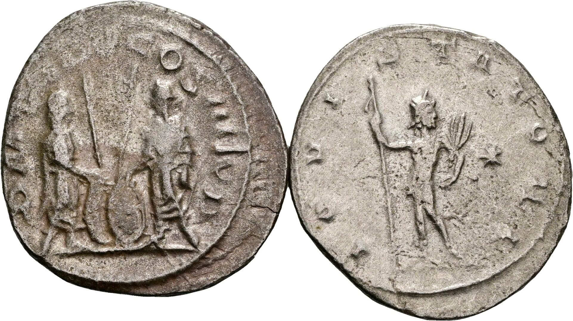 Lot 2 Stück Antoniniane Gallienus 259-268, Valerianus I. 253-260 – Rückseite