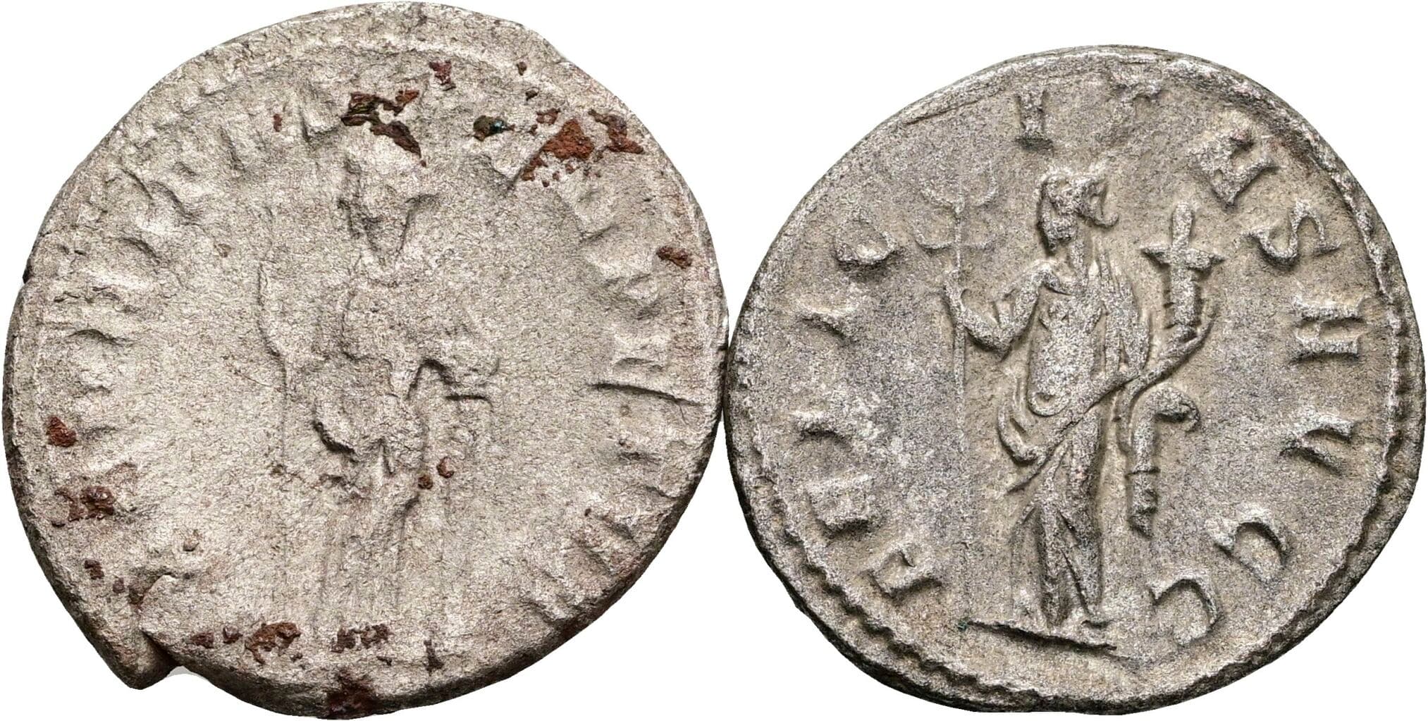 Lot 2 Stück Antoniniane Gordianus III. Pius 238-244, Valerianus I. 253-260 – Rückseite
