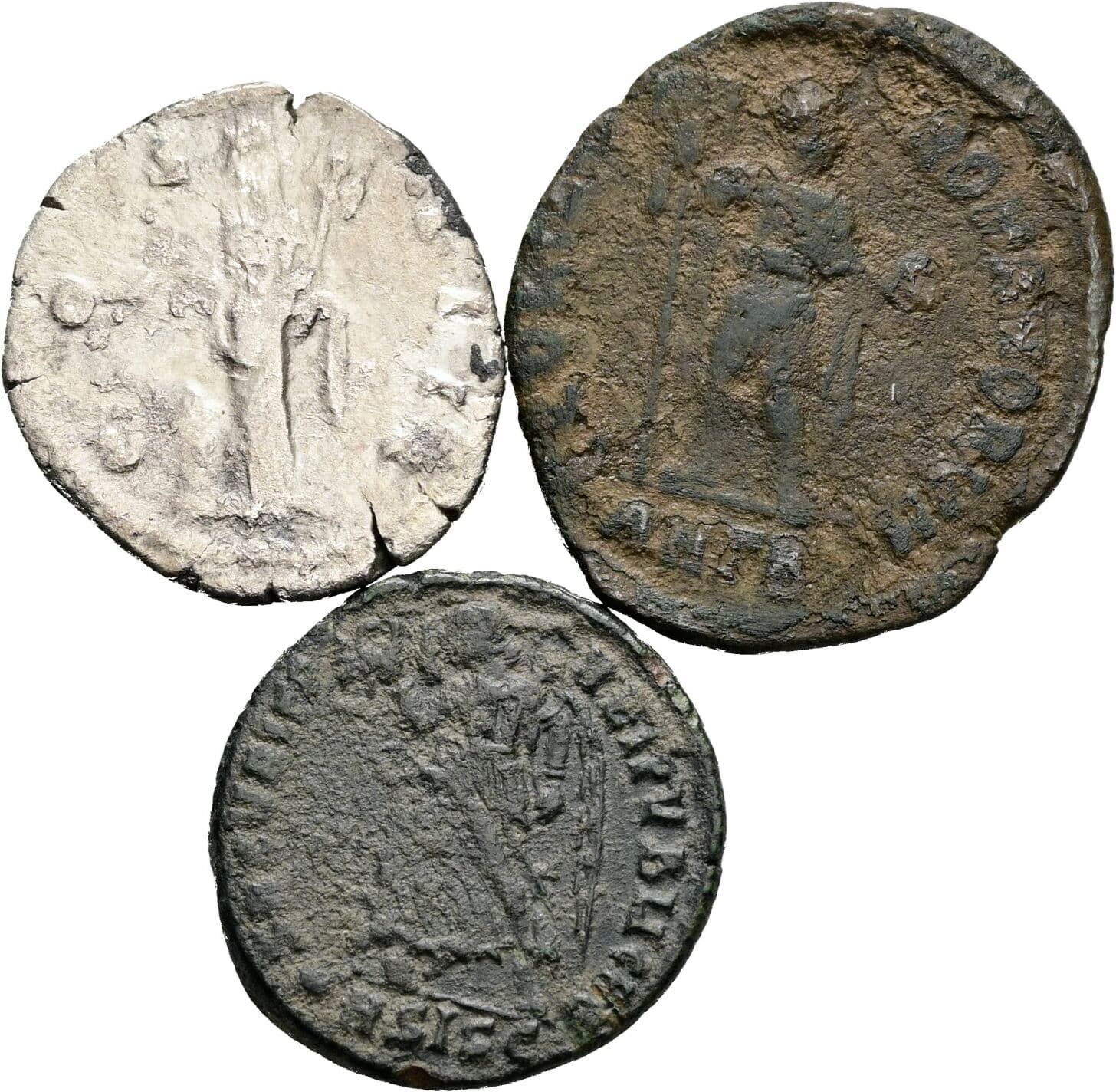 Denar, Mittelbronze, Follis Antoninus Pius 138-161, Arcadius 383-408, Valens 364-378 – Rückseite