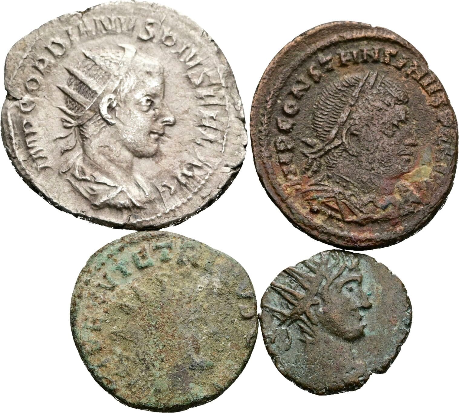 Lot 1x Denar, 3x unbestimmte Münzen