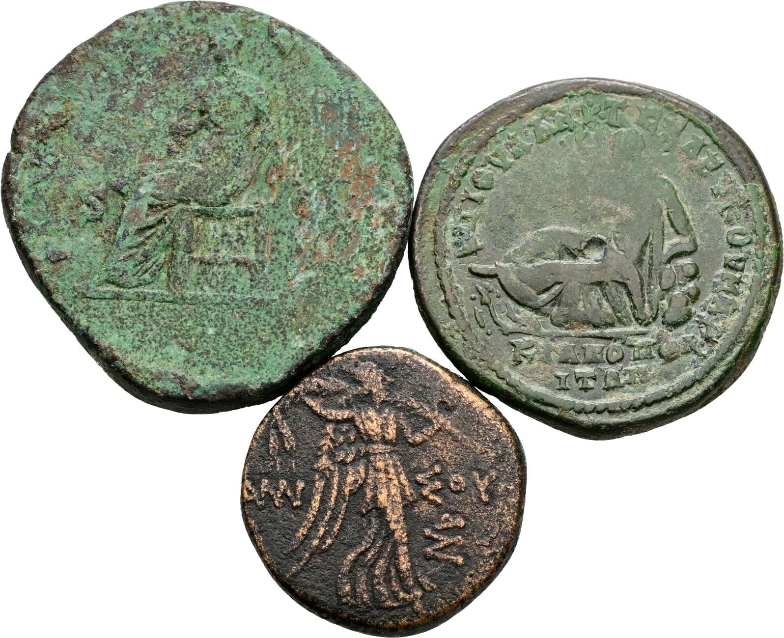 Lot 2x Bronze, 1x Sesterz unbestimmt