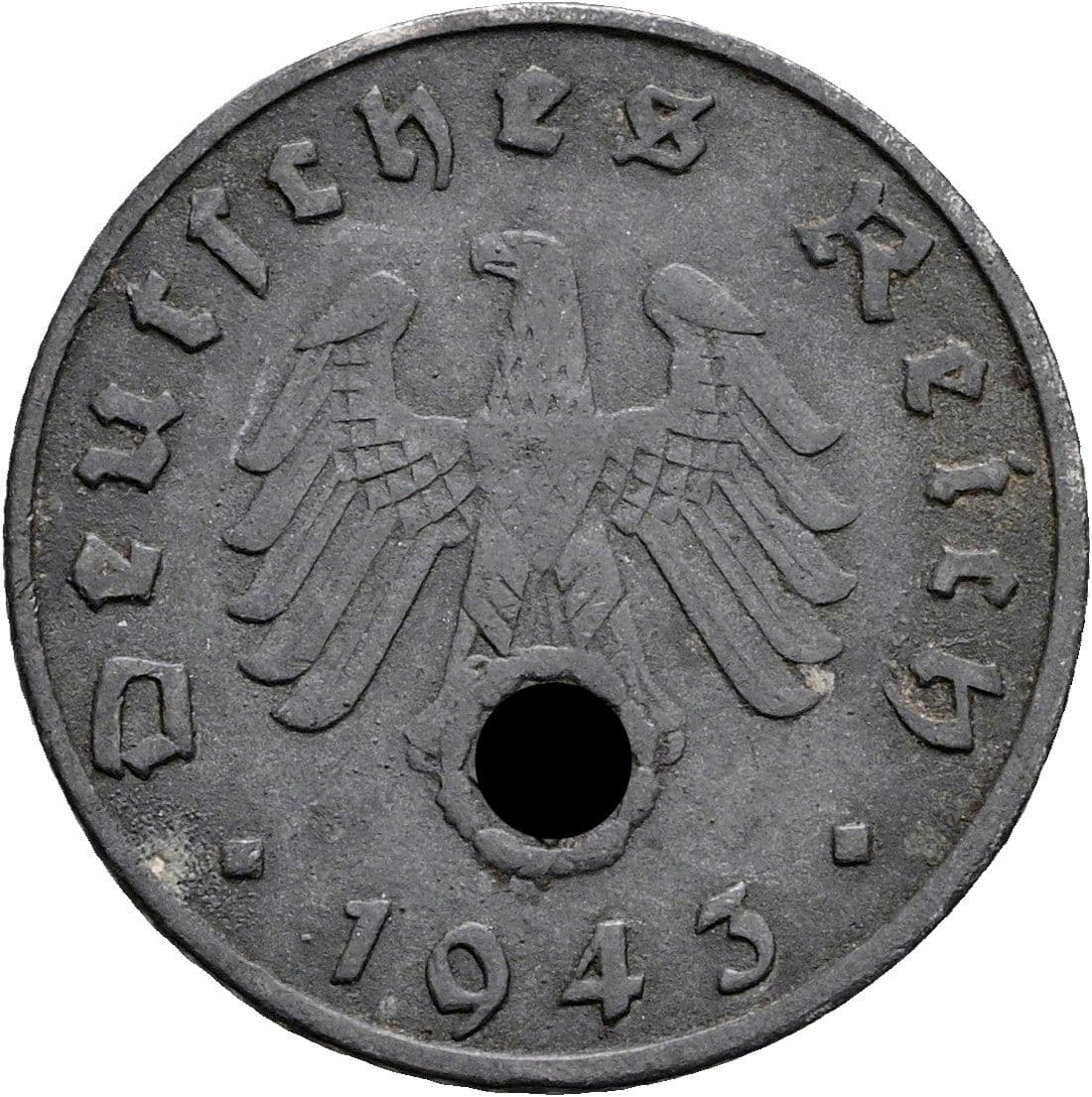5 Reichspfennig 1943 E – Rückseite