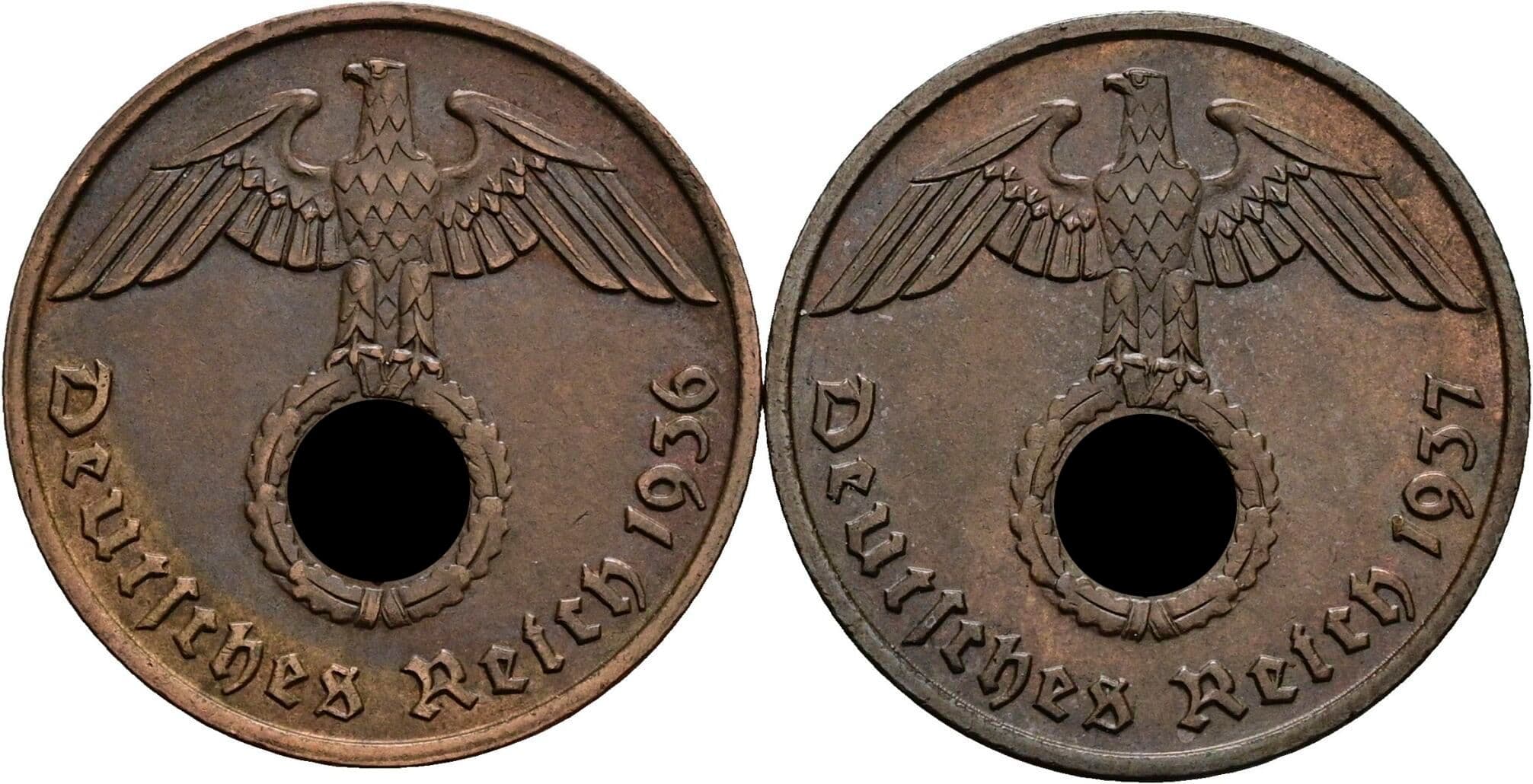 Lot 2 Stück 2 Reichspfennig