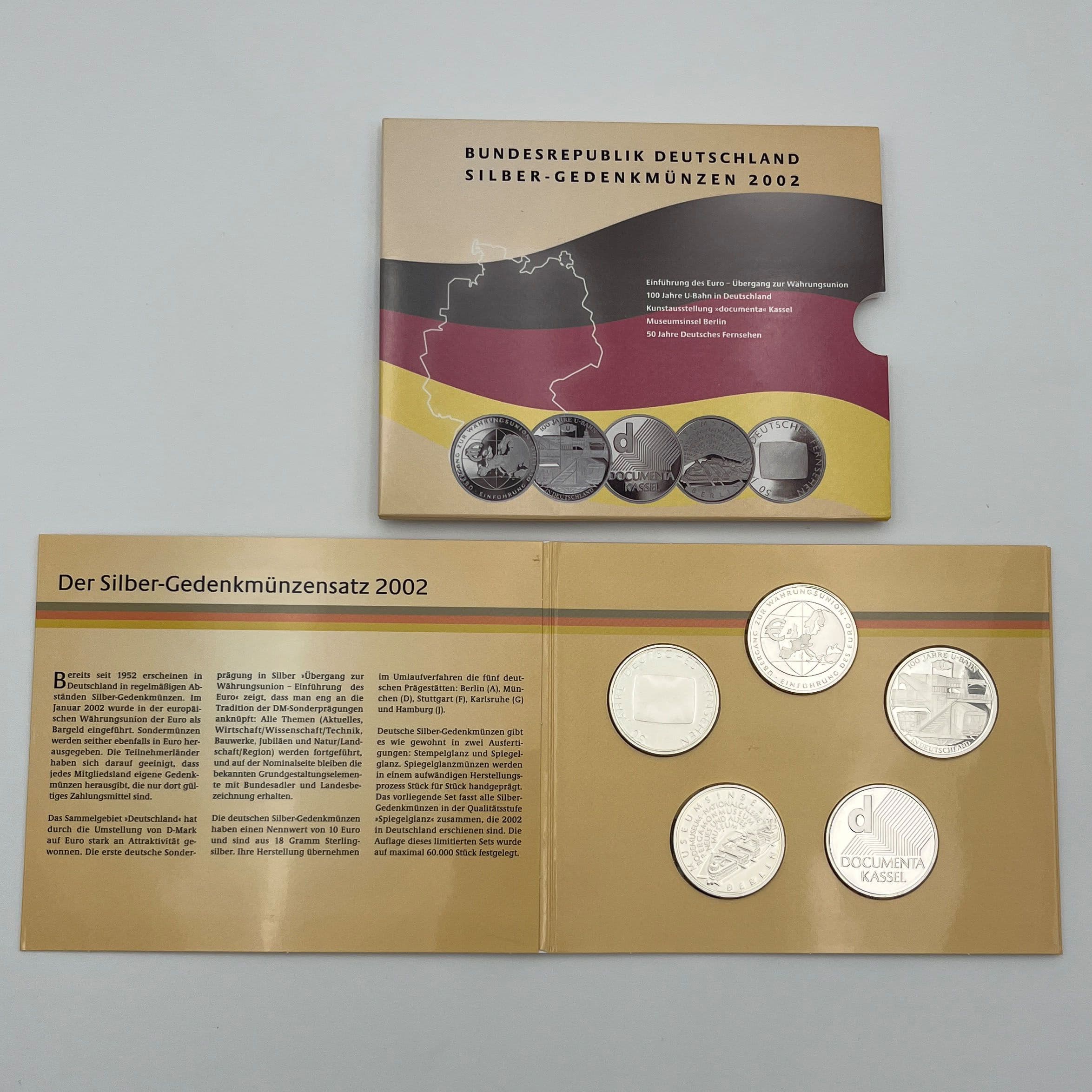 Silber-Gedenkmünzenset (= 5x 10 Euro)