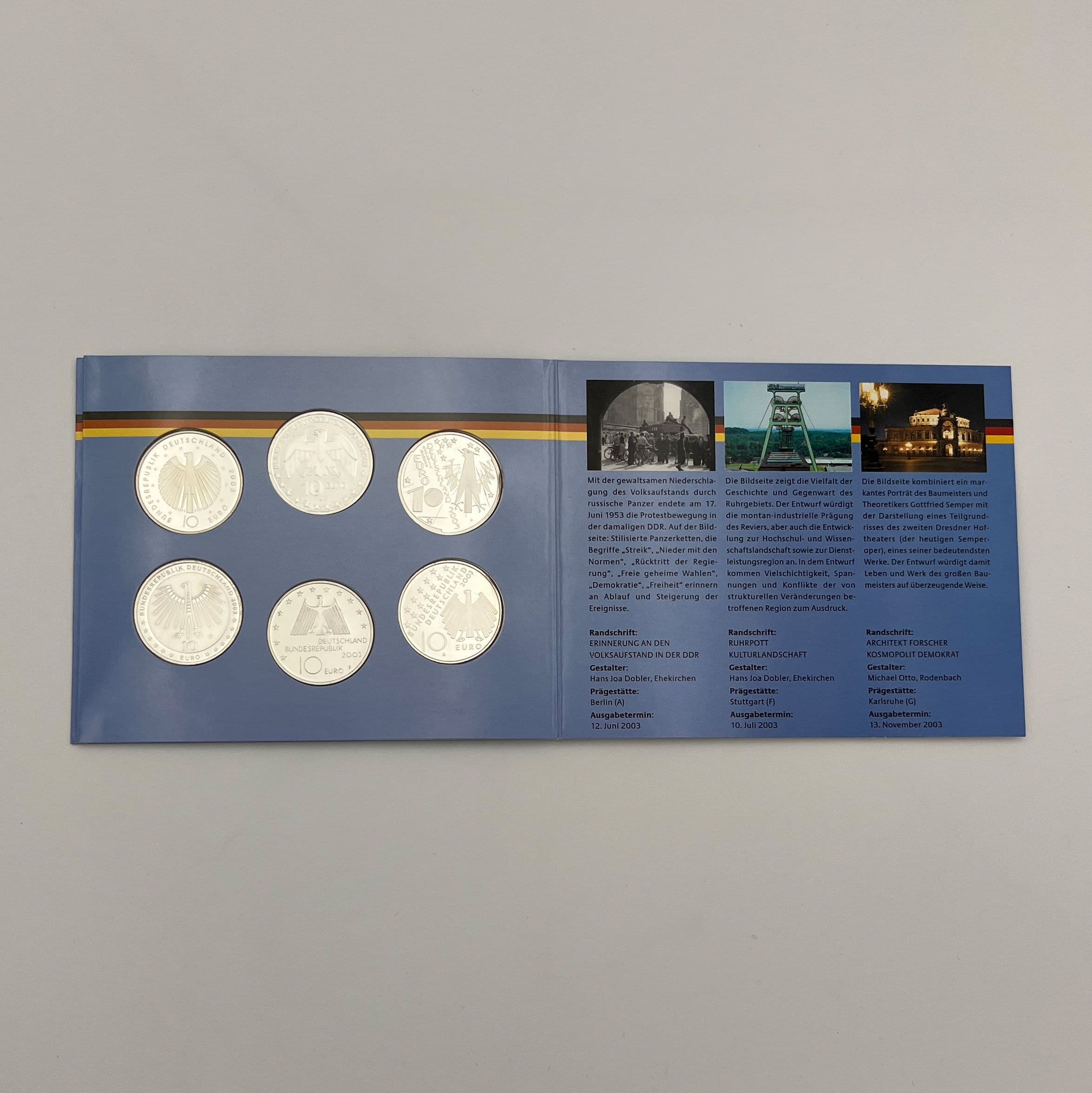 Silber-Gedenkmünzenset (= 5x 10 Euro)