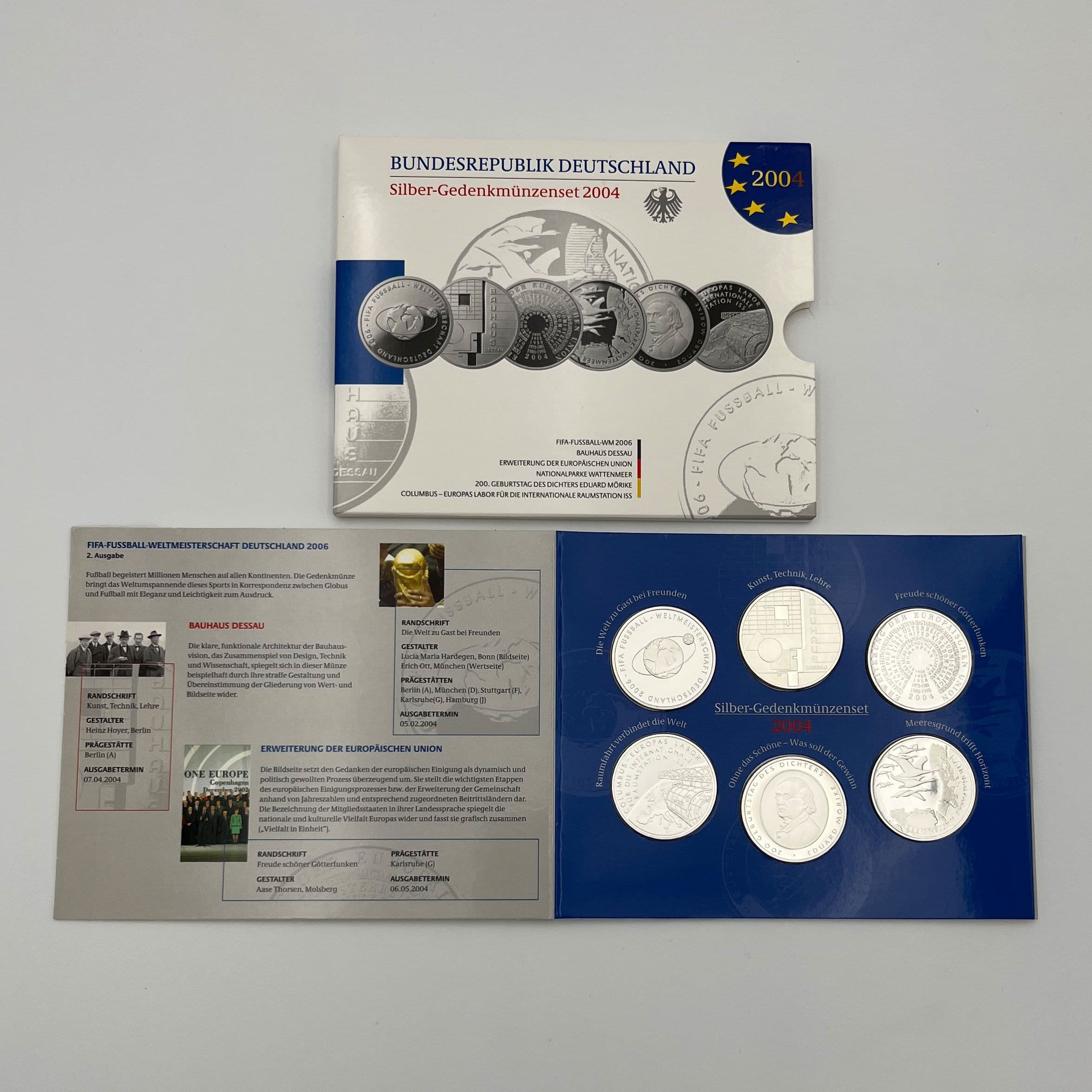 Silber-Gedenkmünzenset (= 6x 10 Euro)