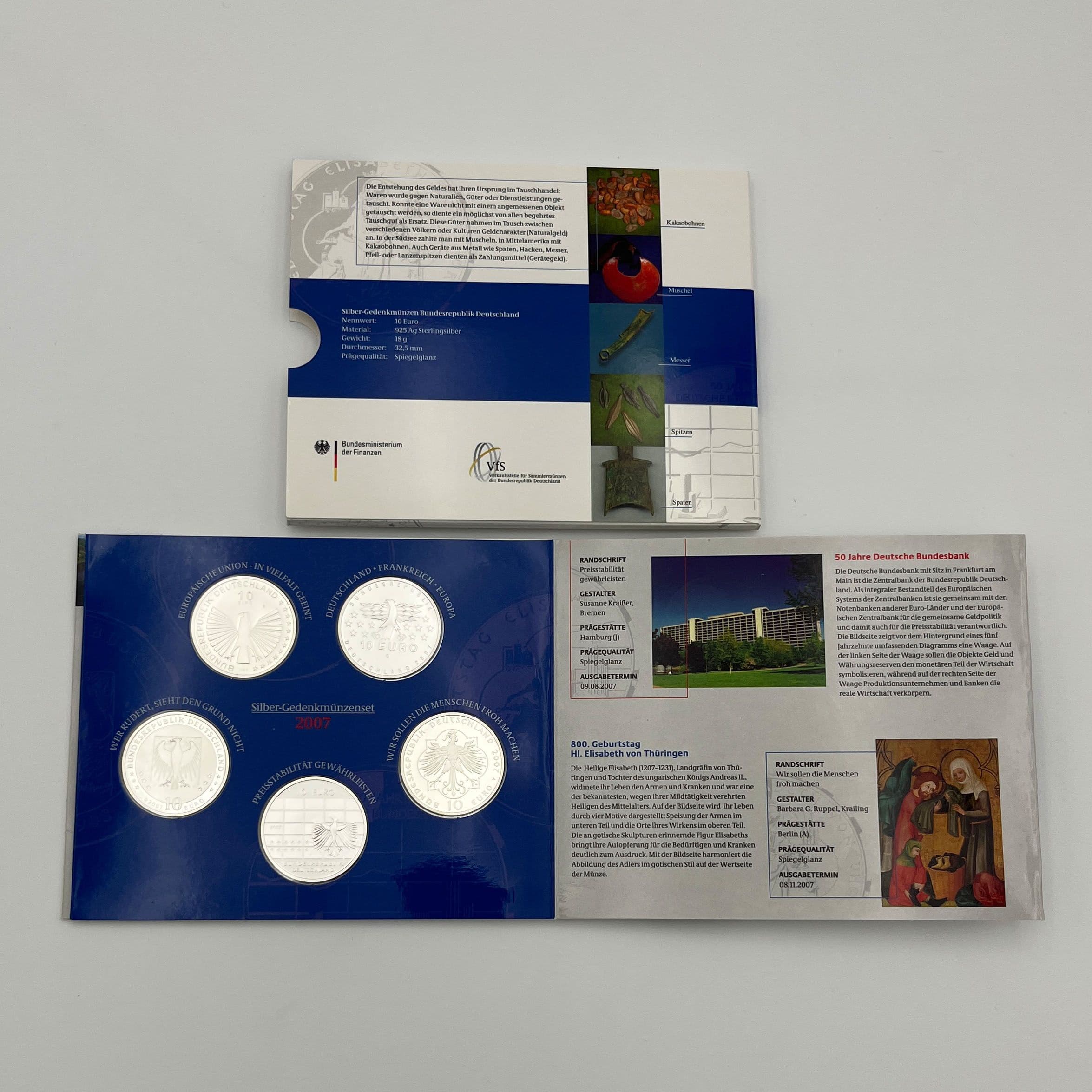 Silber-Gedenkmünzenset (= 5x 10 Euro)