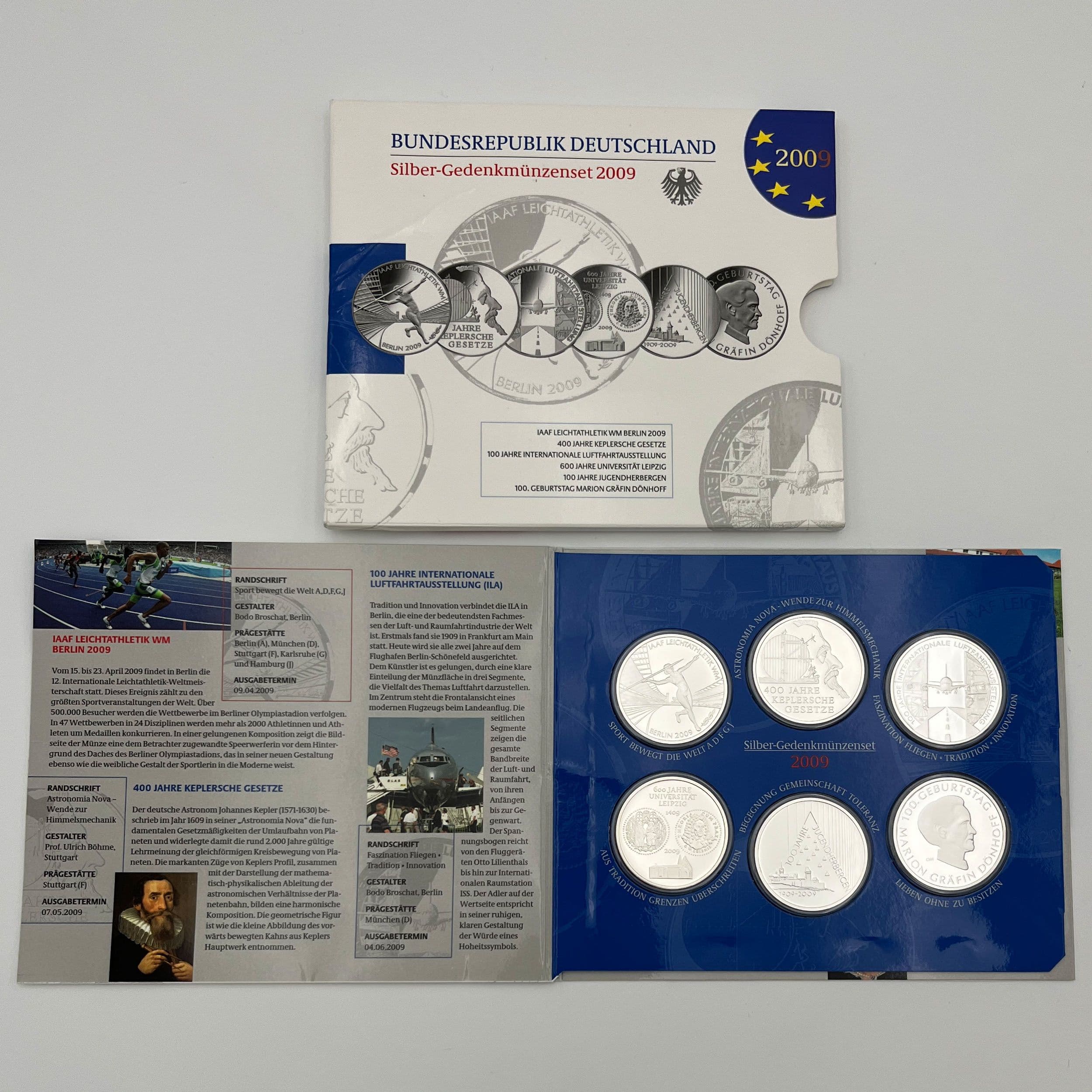 Silber-Gedenkmünzenset (= 6x 10 Euro)