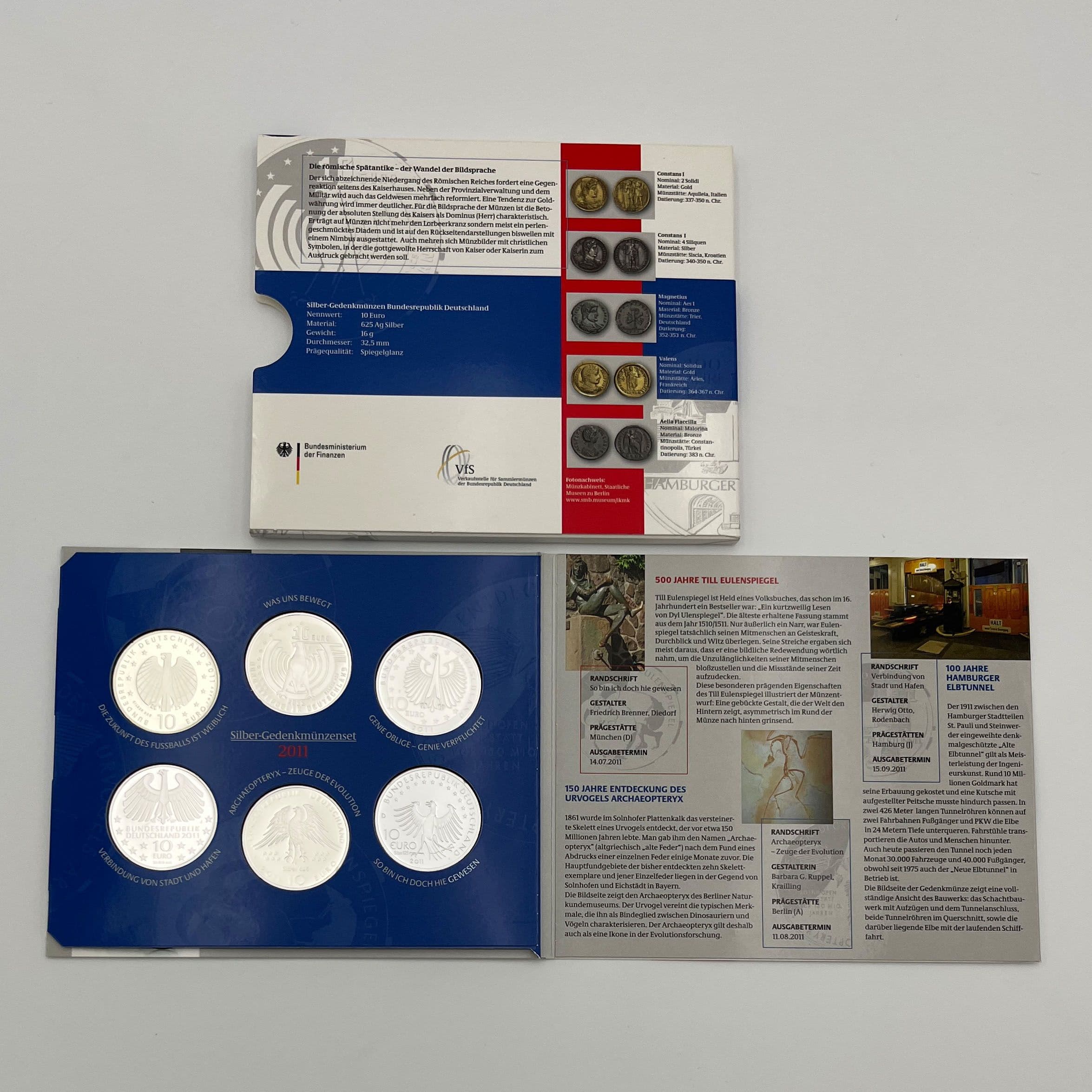 Silber-Gedenkmünzenset (= 6x 10 Euro)