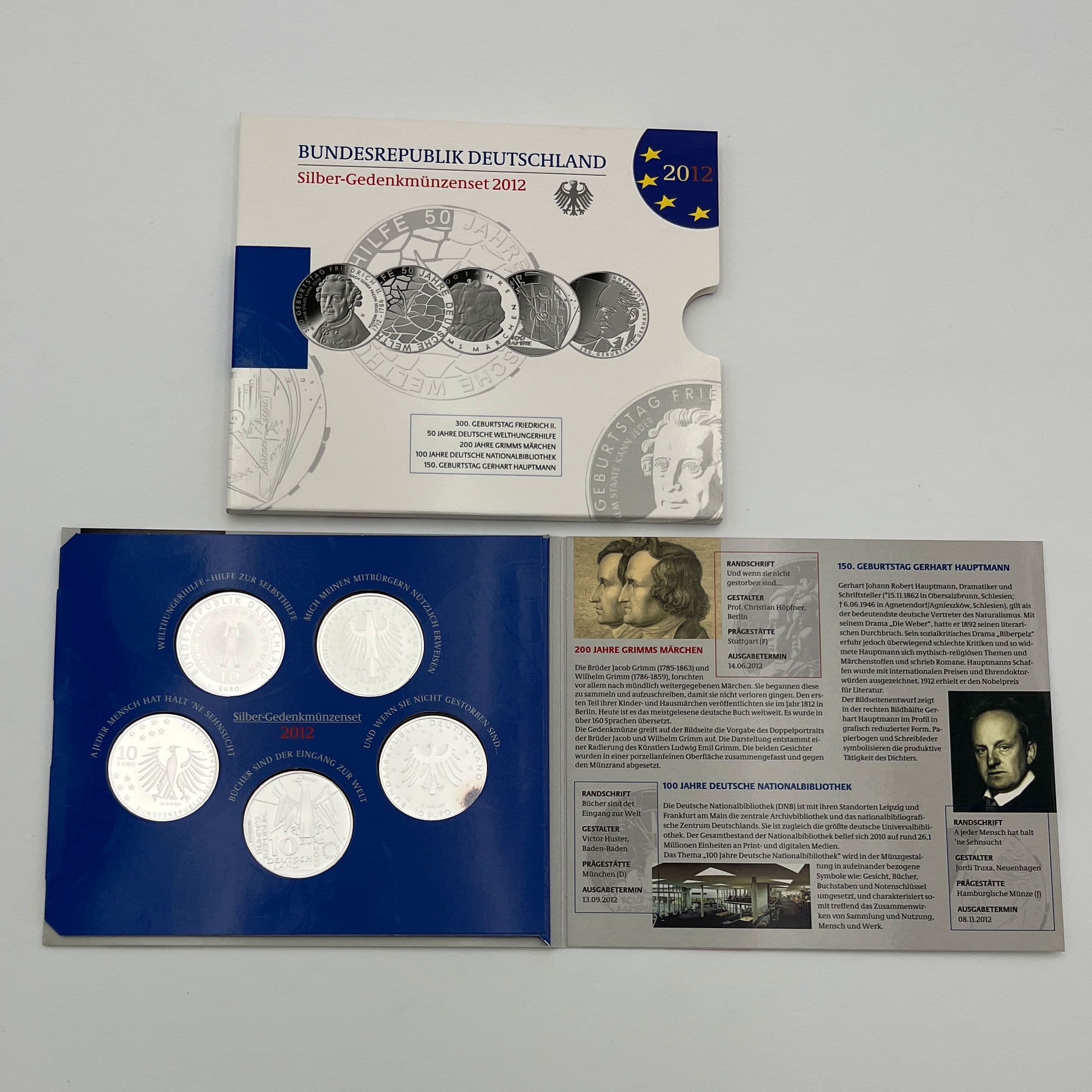 Silber-Gedenkmünzenset (= 5x 10 Euro)