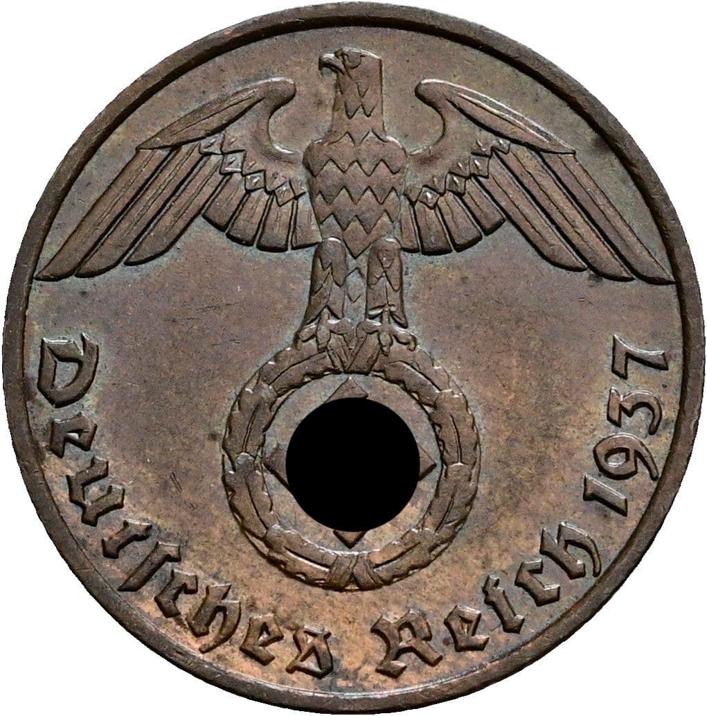 1 Reichspfennig 1937 F – Rückseite