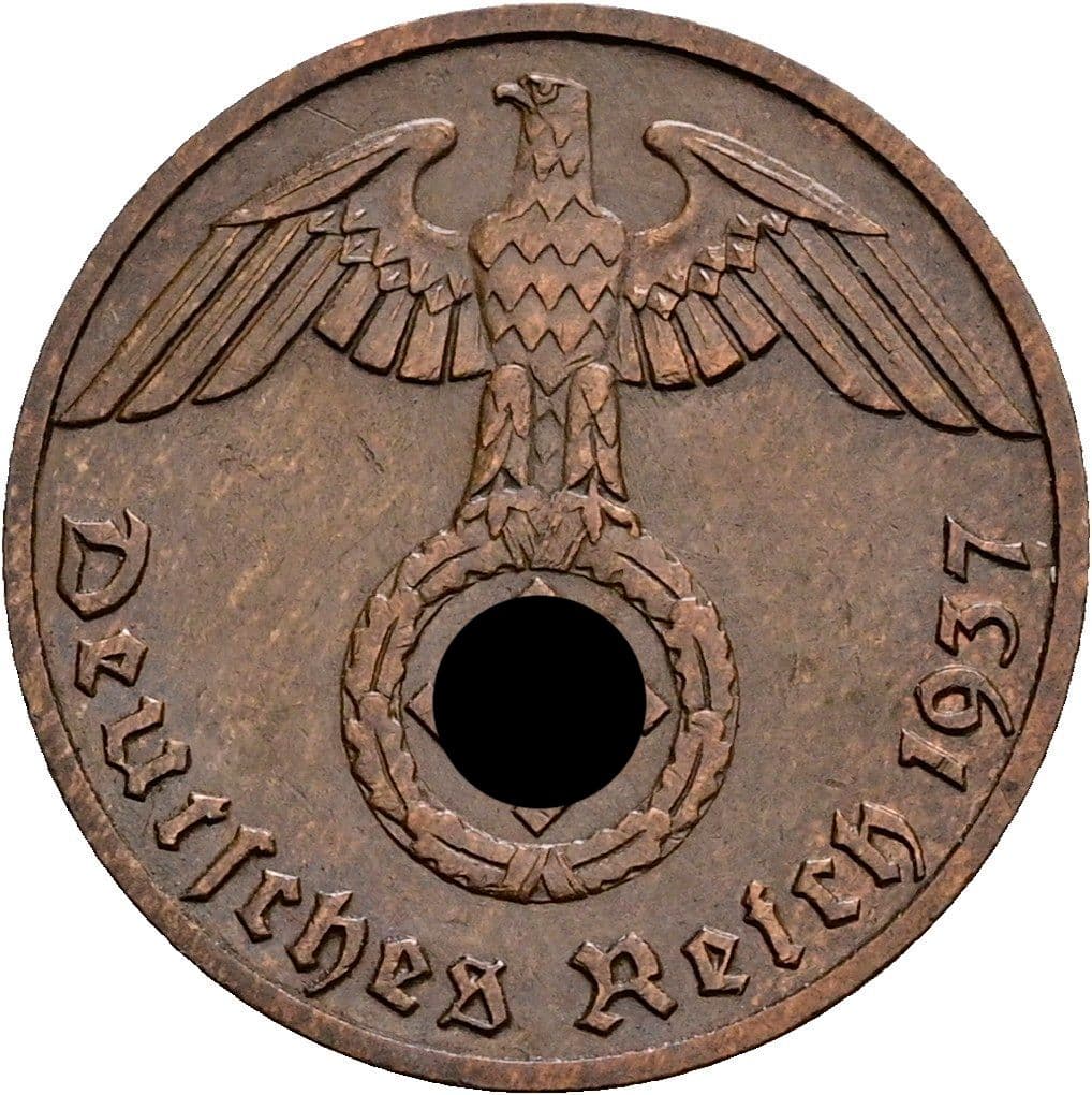 1 Reichspfennig 1937 F – Rückseite