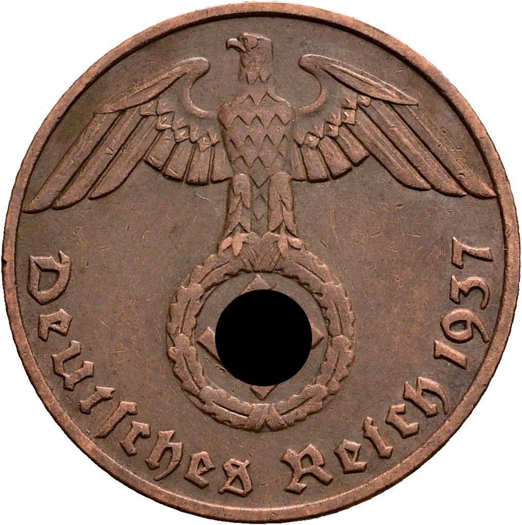 1 Reichspfennig 1937 F – Rückseite