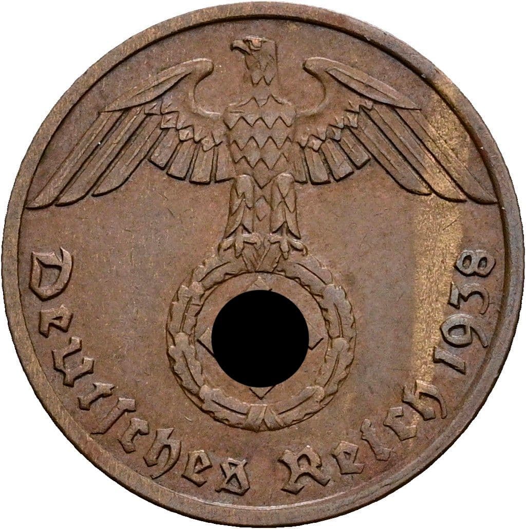 1 Reichspfennig 1938 A – Rückseite
