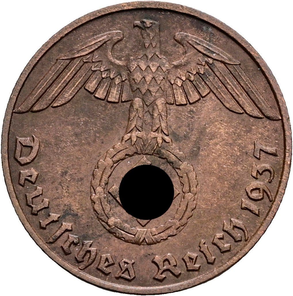 1 Reichspfennig 1937 E – Rückseite