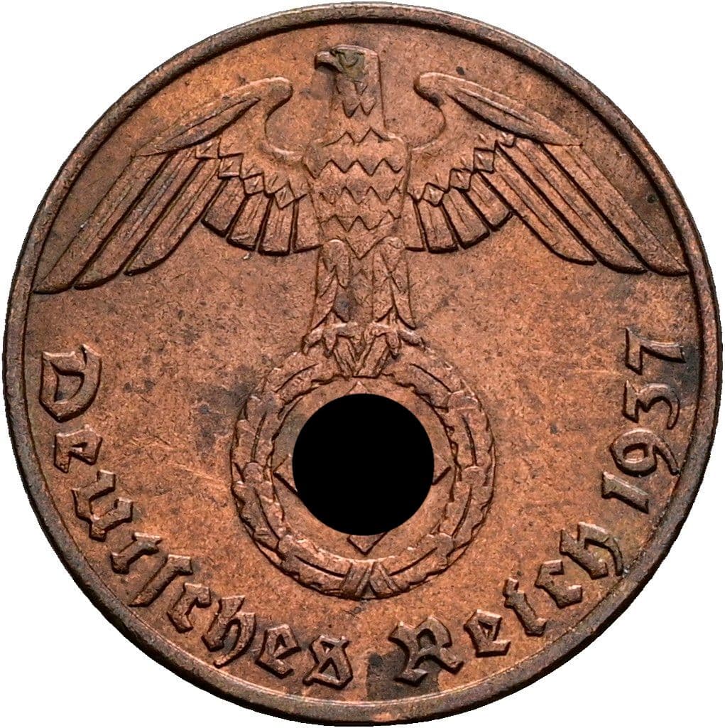 1 Reichspfennig 1937 A – Rückseite