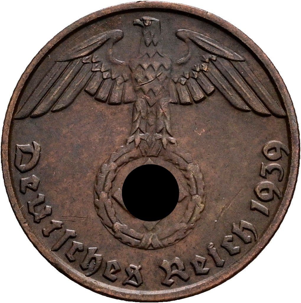 1 Reichspfennig 1939 B – Rückseite