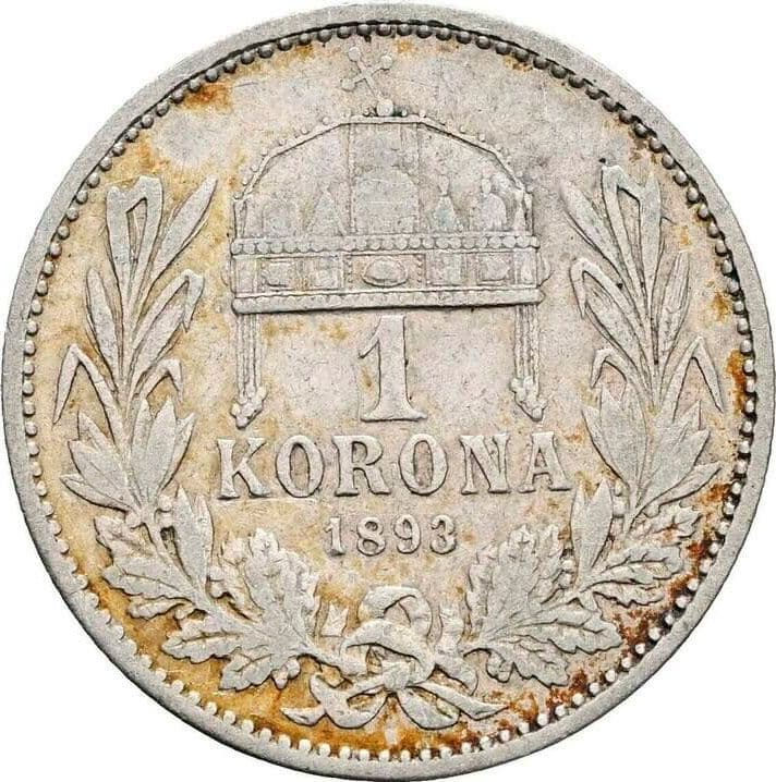 1 Korona Franz Joseph I. 1848-1916 1893 KB, Kremnitz – Rückseite